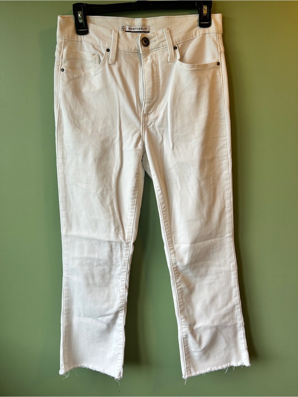 Whetherly White Daniel High Rise Baby Bootcut Jeans, Size [27/4]